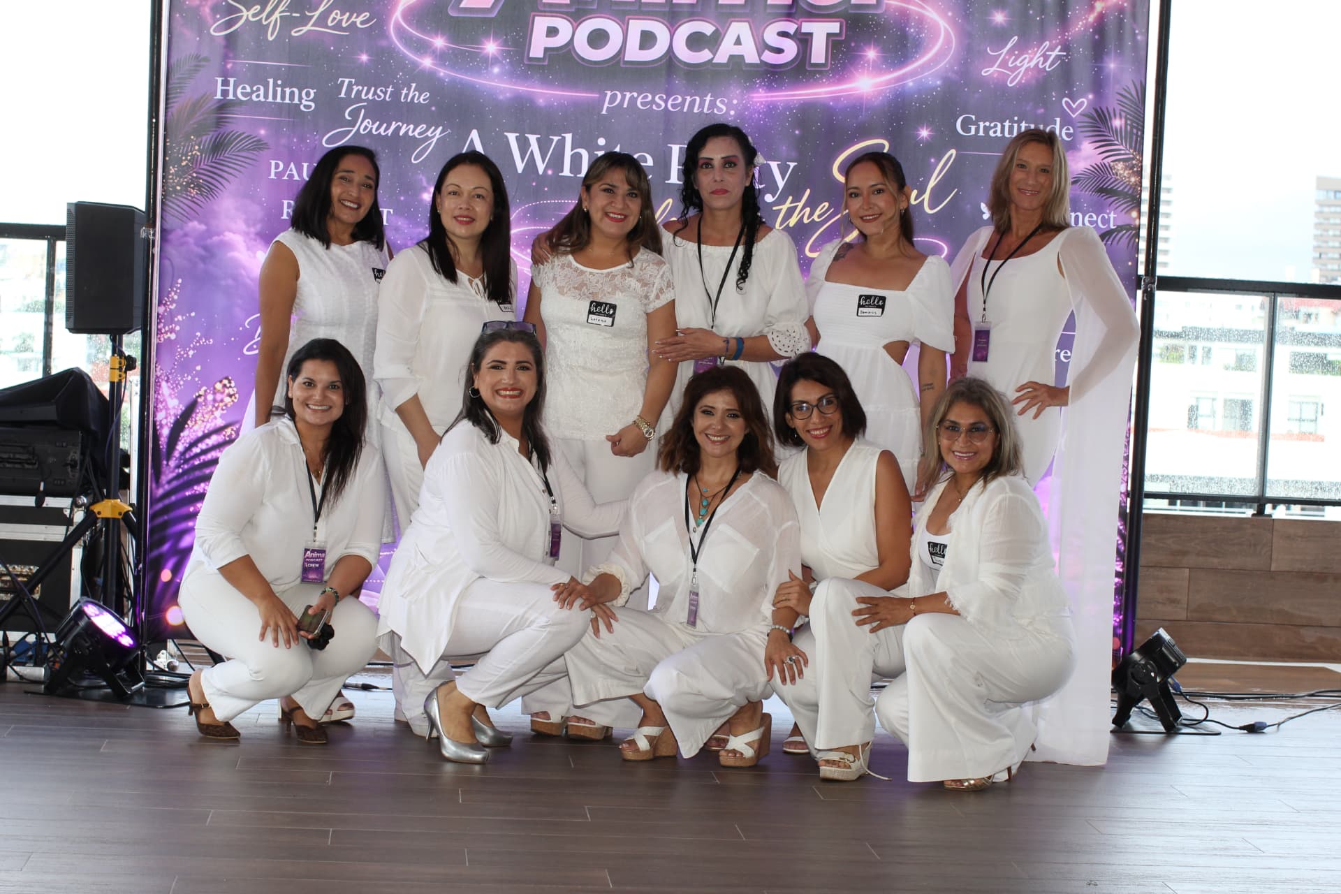 Women dressed in white at The White Party for the Soul